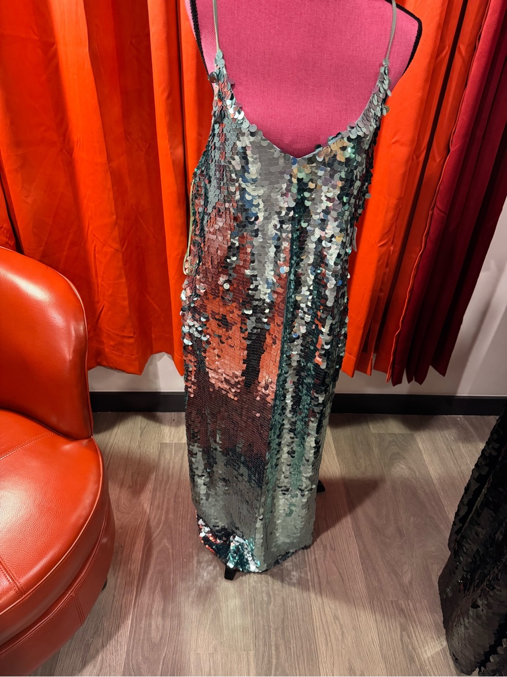 Free People Silver Sequin Maxi Slip Dress - Picture 2 of 5